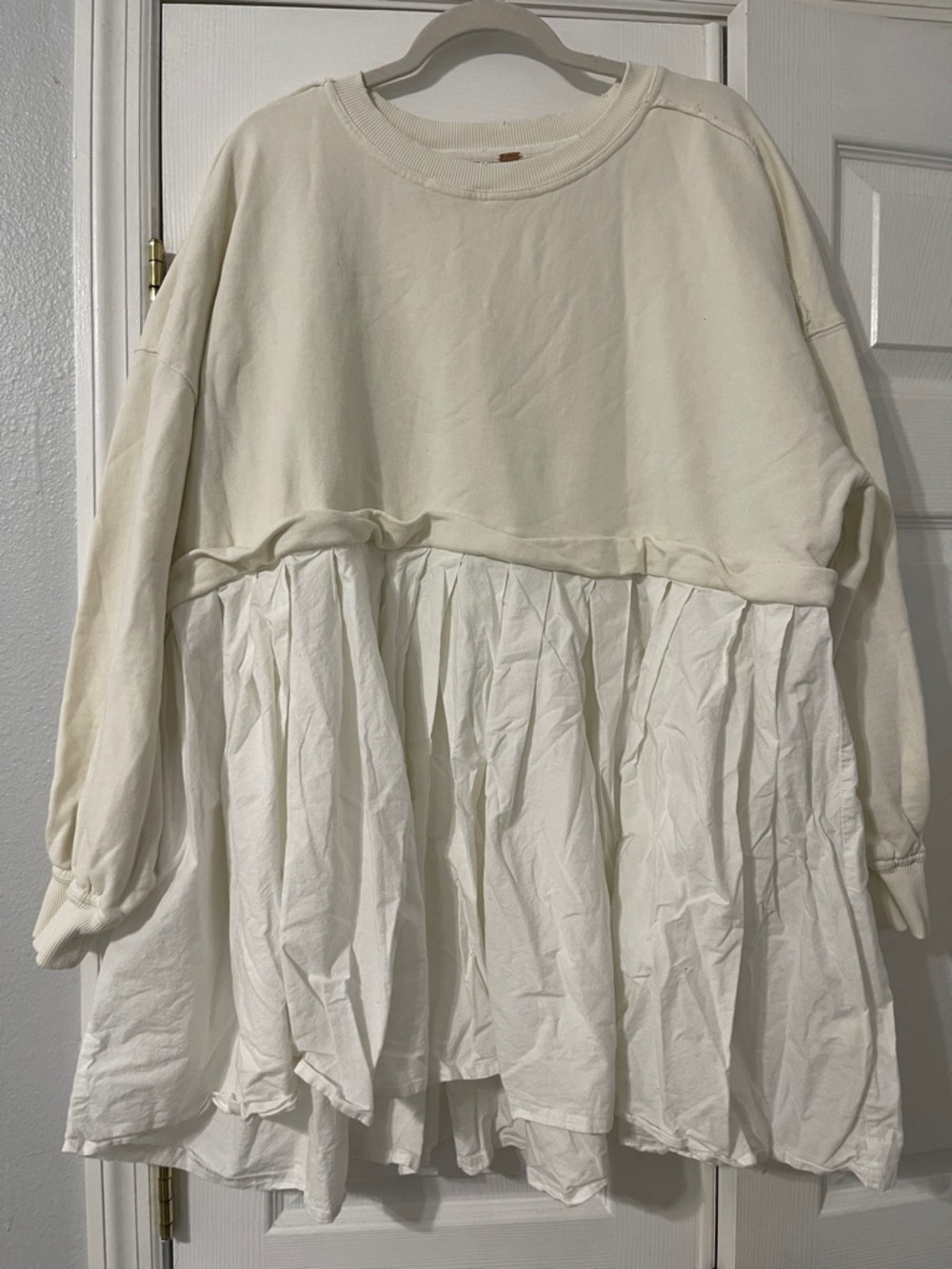 Free People Cream Layered Peasant Tunic